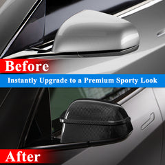AeroBon Prepreg Dry Carbon Fiber Mirror Cap Overlays Compatible with 2020-2024 Tesla Model Y Mirror Caps (SL Style) Sport Line