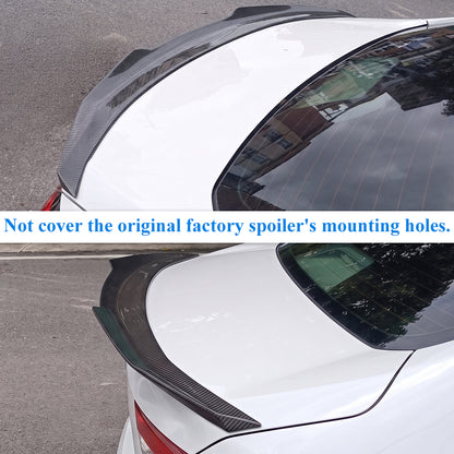 AeroBon Real Carbon Fiber Trunk Spoiler Compatible with 2018-2022 Honda Accord Spoiler (H Style) High Kick