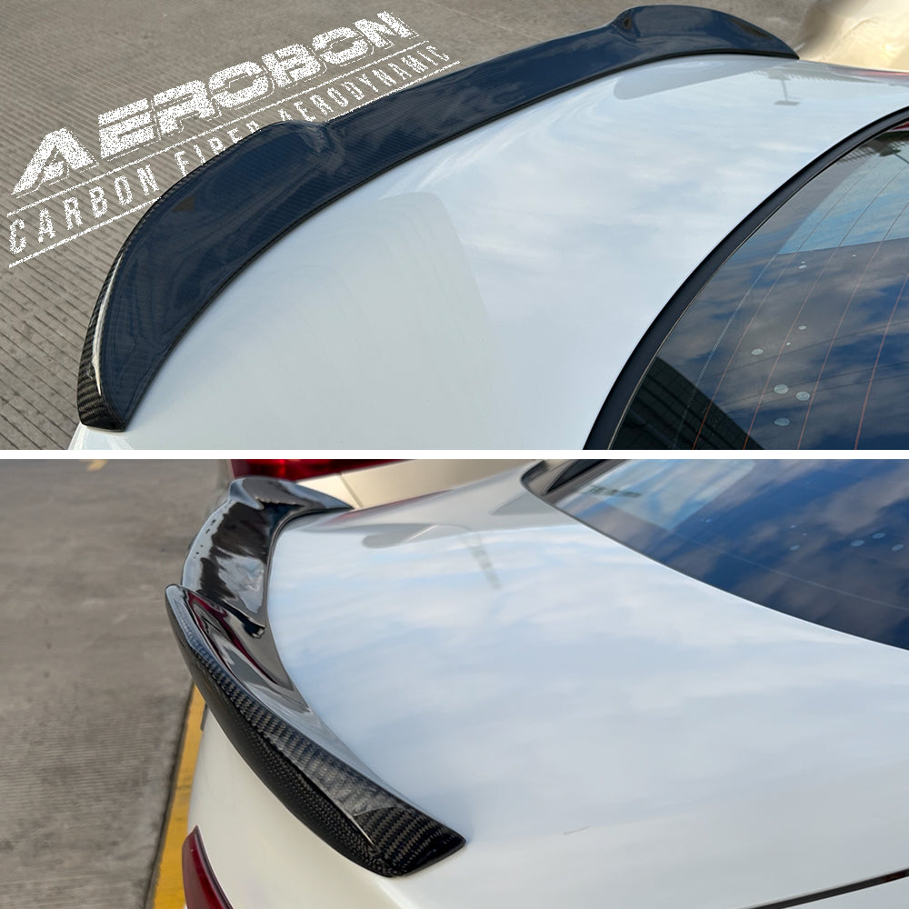 AeroBon Real Carbon Fiber Trunk Spoiler Compatible with 2022-2026 Honda Civic Sedan Spoiler 11th Gen (CS Style) Club Sport