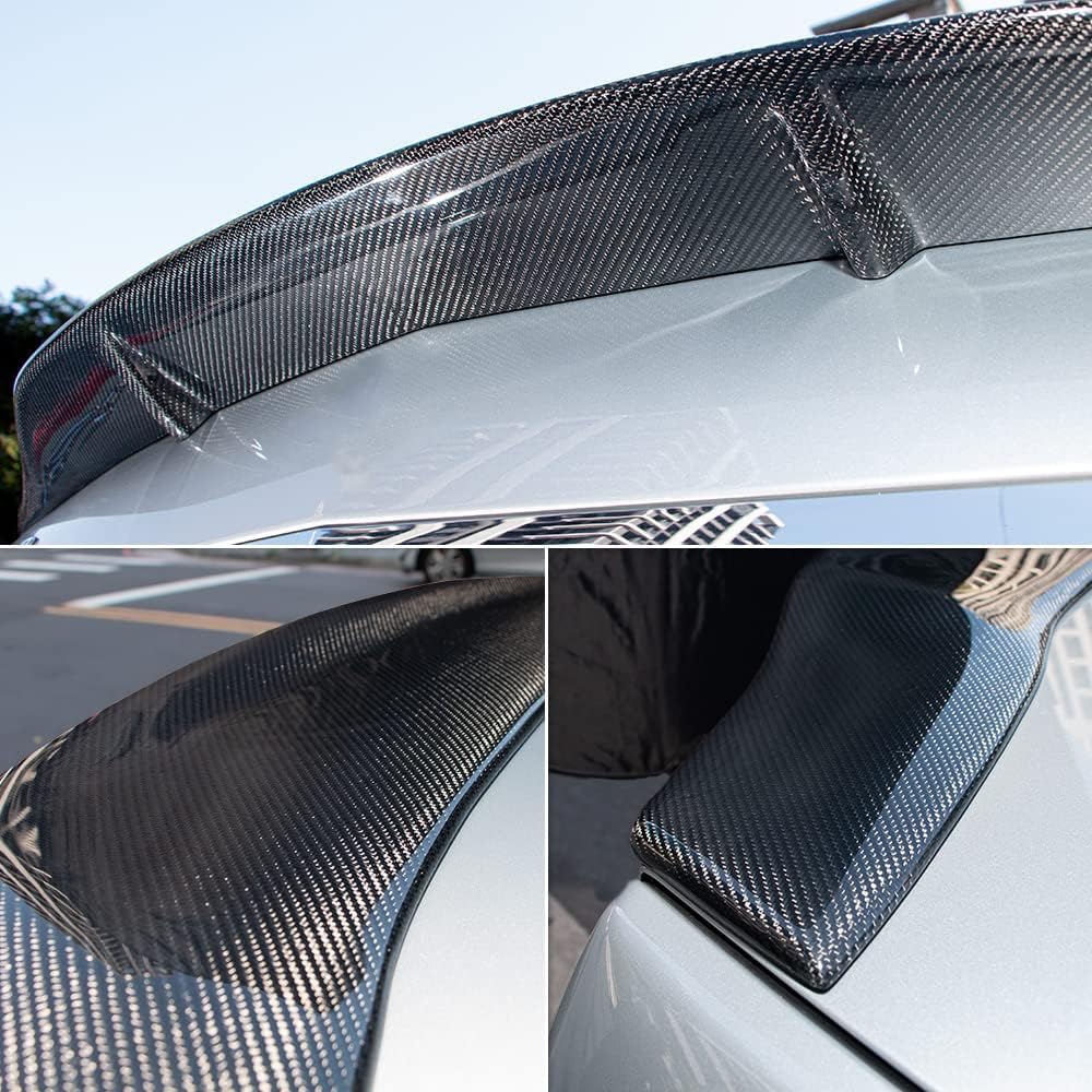 AeroBon Real Carbon Fiber Trunk Spoiler Compatible with 2010-2016 Mercedes Benz E Class W212 Sedan Rear Spoiler (RT Style) Race Tail