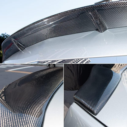 AeroBon Real Carbon Fiber Trunk Spoiler Compatible with 2010-2016 Mercedes Benz E Class W212 Sedan Rear Spoiler (RT Style) Race Tail