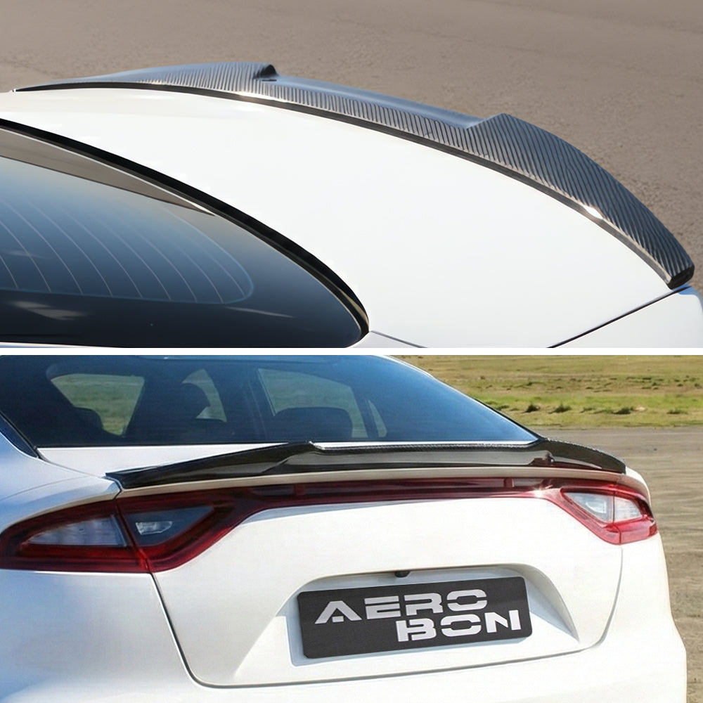 AeroBon Carbon Fiber Trunk Spoiler Kia Stinger (2018-2023) MV - 3K twill weave close-up