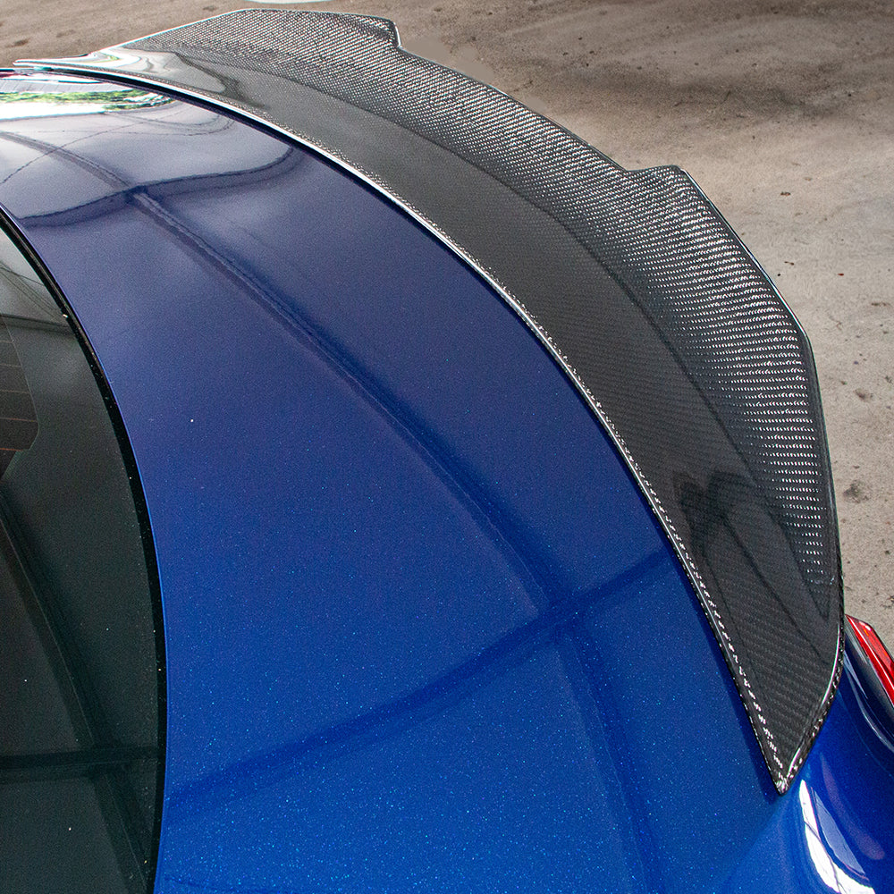 AeroBon Real Carbon Fiber Trunk Spoiler Compatible with 2014-2024 Maserati Ghibli Rear Spoiler (H Style) High Kick