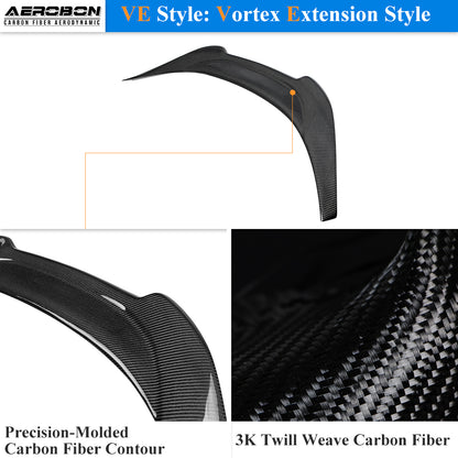 AeroBon Real Carbon Fiber Trunk Spoiler Compatible with 2022-2026 Toyota GR86 Spoiler, Subaru BRZ Spoiler (VE Style) Vortex Extension
