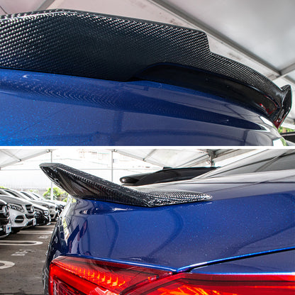 AeroBon Real Carbon Fiber Trunk Spoiler Compatible with 2014-2024 Maserati Ghibli Rear Spoiler (H Style) High Kick