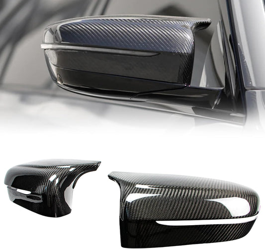 AeroBon Dry Carbon Fiber Mirror Cap Overlays Compatible with 2018-2023 BMW M5 F90 Mirror Caps, 2020-2026 M8 F91 F92 F93 Mirror Caps, Add-On Style