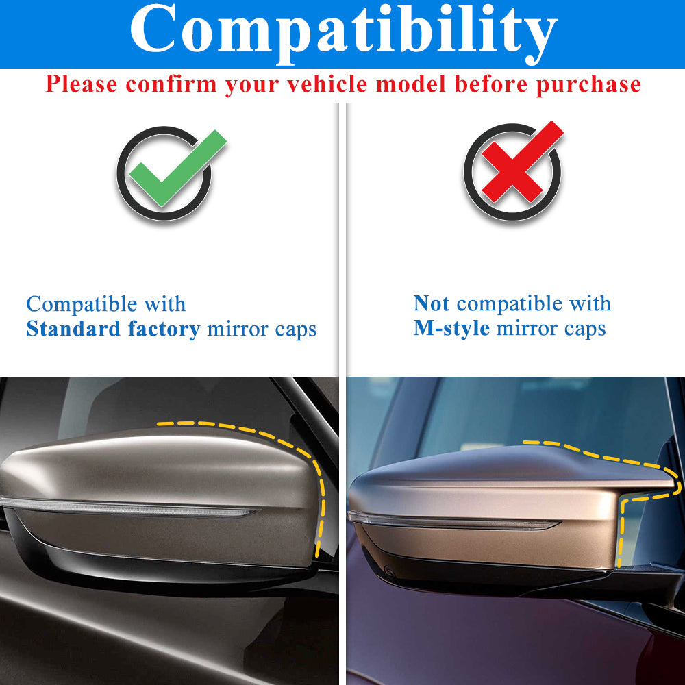 AeroBon Dry Carbon Fiber Mirror Cap Overlays Compatible with BMW 3 Series G20, 4 Series G22 G23 G26, 5 Series G30, 6 Series G32, 7 Series G11 G12, 8 Series G14 G15 G16 Mirror Cpas (MA Style) M-Arc
