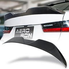 AeroBon Real Carbon Fiber Trunk Spoiler Compatible with 2019-2024 BMW 3 Series G20 Sedan G80 M3 Spoiler (MP Style)