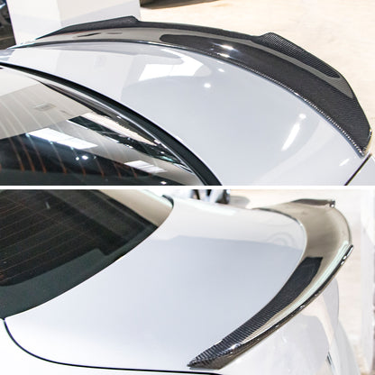 AeroBon Real Carbon Fiber Trunk Spoiler Compatible with 2022-2025 Mercedes C Class W206 Sedan C200 C300 C43 Spoiler (H Style)