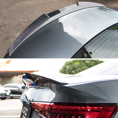 AeroBon Real Carbon Fiber Trunk Spoiler Compatible with 2017-2024 Audi A4 S4 B9 Rear Spoiler (MV Style) Motorsport Version