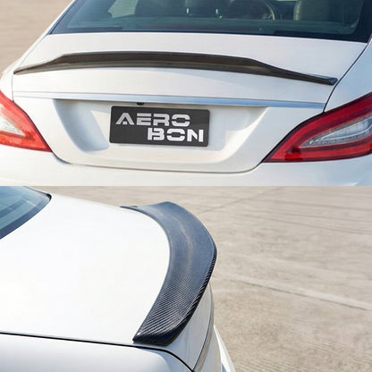 AeroBon Real Carbon Fiber Trunk Spoiler Compatible with 2011-2018 Mercedes Benz CLS Class C218 W218 Sedan Rear Spoiler (SP Style) Sport Plus