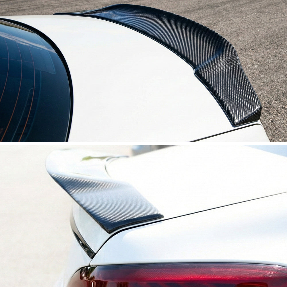 AeroBon Real Carbon Fiber Trunk Spoiler Compatible with 2011-2018 Mercedes Benz CLS Class C218 W218 Sedan Rear Spoiler (RT Style) Race Tail