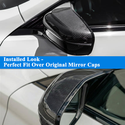 AeroBon Dry Carbon Fiber Mirror Cap Overlays Compatible with 2018-2023 BMW M5 F90 Mirror Caps, 2020-2026 M8 F91 F92 F93 Mirror Caps, Add-On Style
