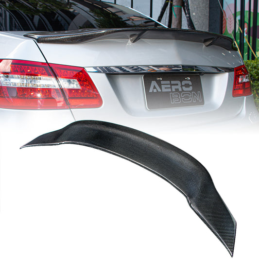 AeroBon Real Carbon Fiber Trunk Spoiler Compatible with 2010-2016 Mercedes Benz E Class W212 Sedan Rear Spoiler (RT Style) Race Tail