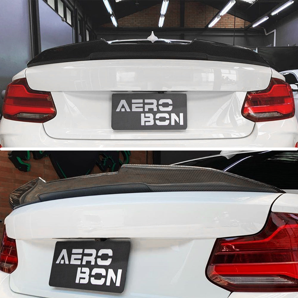 AeroBon CF Trunk Spoiler BMW 2 Series F22 / M2 F87 (2014-2021) H - installed - rear view