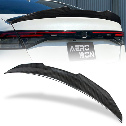 AeroBon Real Carbon Fiber Trunk Spoiler Compatible with 2023–2026 Honda Accord 11th Gen Rear Spoiler (H Style) High Kick
