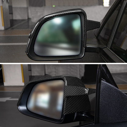 AeroBon Prepreg Dry Carbon Fiber Mirror Cap Overlays Compatible with 2020-2024 Tesla Model Y Mirror Caps (SL Style) Sport Line