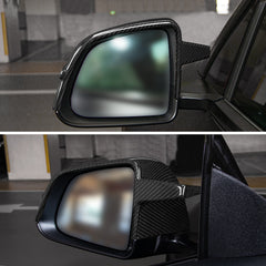 AeroBon Prepreg Dry Carbon Fiber Mirror Cap Overlays Compatible with 2020-2024 Tesla Model Y Mirror Caps (SL Style) Sport Line
