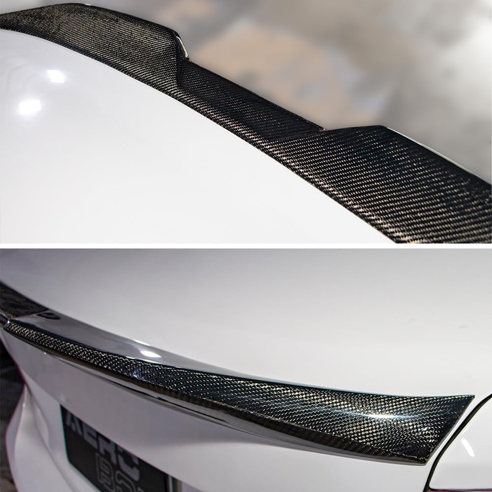 AeroBon Carbon Fiber Trunk Spoiler BMW 3 Series E90 (2005-2012) MP - 3K twill weave close-up