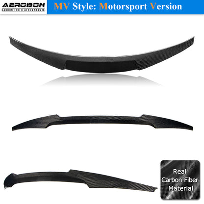 AeroBon Real Carbon Fiber Trunk Spoiler Compatible with 2022-2026 Honda Civic 11th Gen Hatchback and Type R Spoiler (MV Style) Motorsport Version