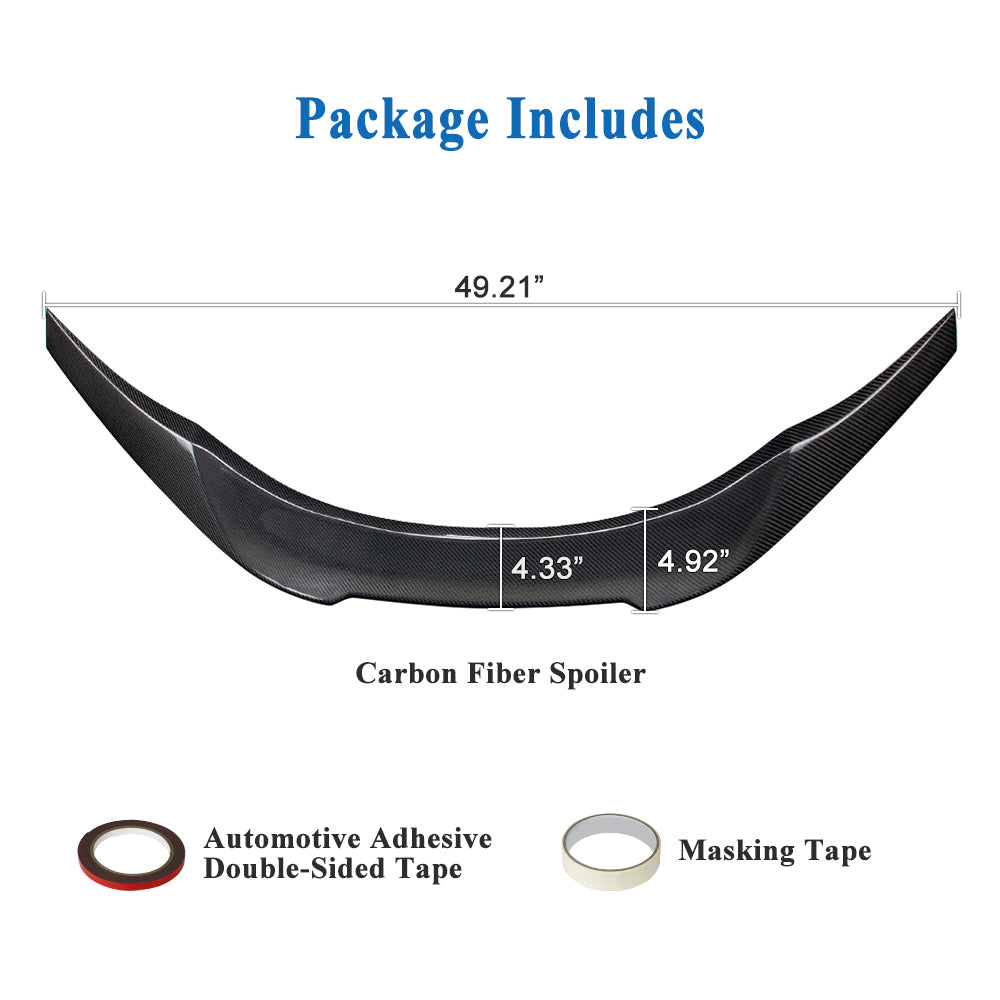 AeroBon Real Carbon Fiber Trunk Spoiler Compatible with 2022-2026 Toyota GR86 Spoiler, Subaru BRZ Spoiler (V Style) Vortex