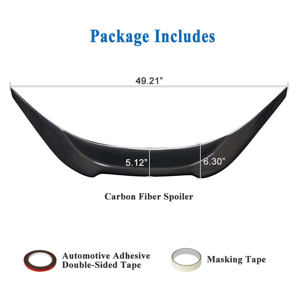 AeroBon Real Carbon Fiber Trunk Spoiler Compatible with 2022-2026 Toyota GR86 Spoiler, Subaru BRZ Spoiler (VE Style) Vortex Extension