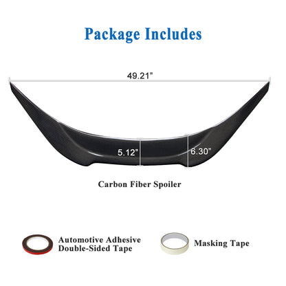 AeroBon Real Carbon Fiber Trunk Spoiler Compatible with 2022-2026 Toyota GR86 Spoiler, Subaru BRZ Spoiler (VE Style) Vortex Extension