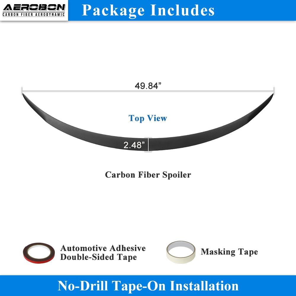 AeroBon CF Trunk Spoiler Tesla Model 3 Highland (2024-2025) - package contents & tape kit