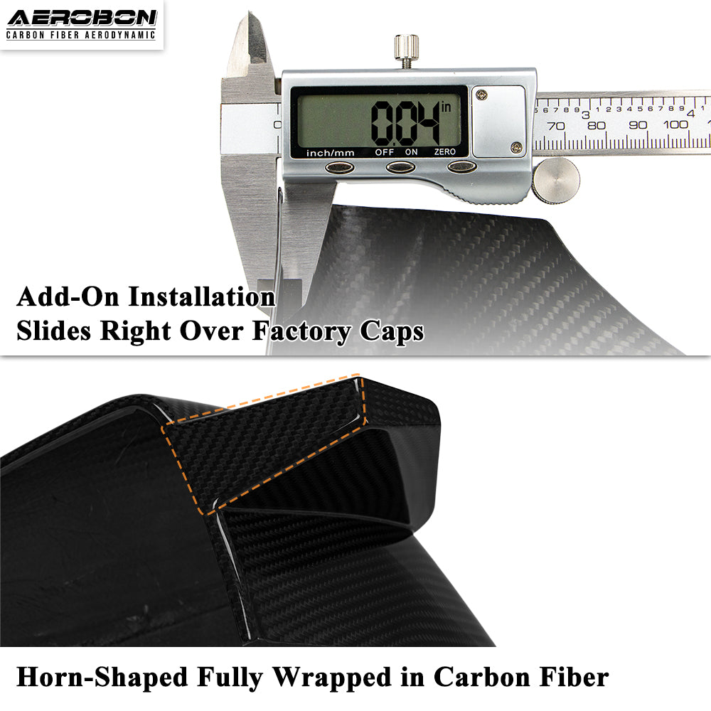 AeroBon Prepreg Dry Carbon Fiber Mirror Cap Overlays Compatible with 2020-2024 Tesla Model Y Mirror Caps (SL Style) Sport Line