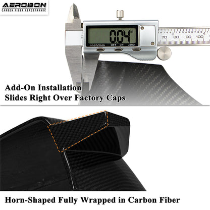 AeroBon Prepreg Dry Carbon Fiber Mirror Cap Overlays Compatible with 2020-2024 Tesla Model Y Mirror Caps (SL Style) Sport Line