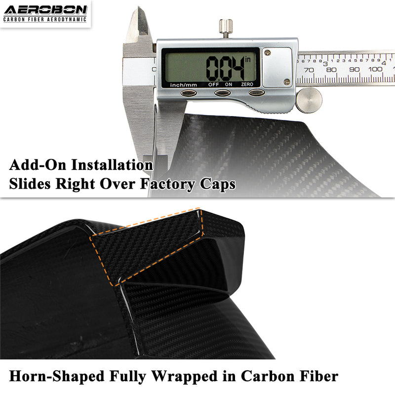 AeroBon Prepreg Dry Carbon Fiber Mirror Cap Overlays Compatible with 2020-2024 Tesla Model Y Mirror Caps (SL Style) Sport Line