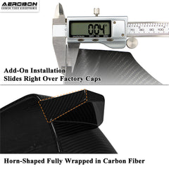 AeroBon Prepreg Dry Carbon Fiber Mirror Cap Overlays Compatible with 2020-2024 Tesla Model Y Mirror Caps (SL Style) Sport Line
