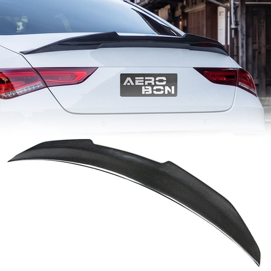 AeroBon Real Carbon Fiber Trunk Spoiler Compatible with 2020-2026 Mercedes CLA Class C118 Sedan Rear Spoiler H style (High Kick)