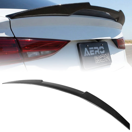 AeroBon Real Carbon Fiber Trunk Spoiler Compatible with 2014-2020 Audi A3 S3 RS3 Spoiler 8V Sedan Rear Spoiler (MV Style) Motorsport Version
