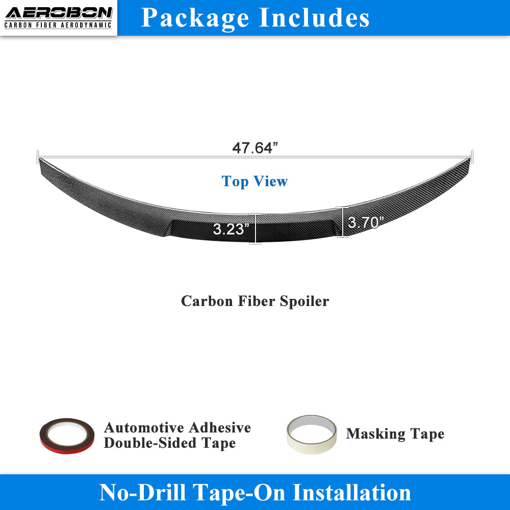 AeroBon Real Carbon Fiber Trunk Spoiler Compatible with 2017-2024 Audi A4 S4 B9 Rear Spoiler (MV Style) Motorsport Version