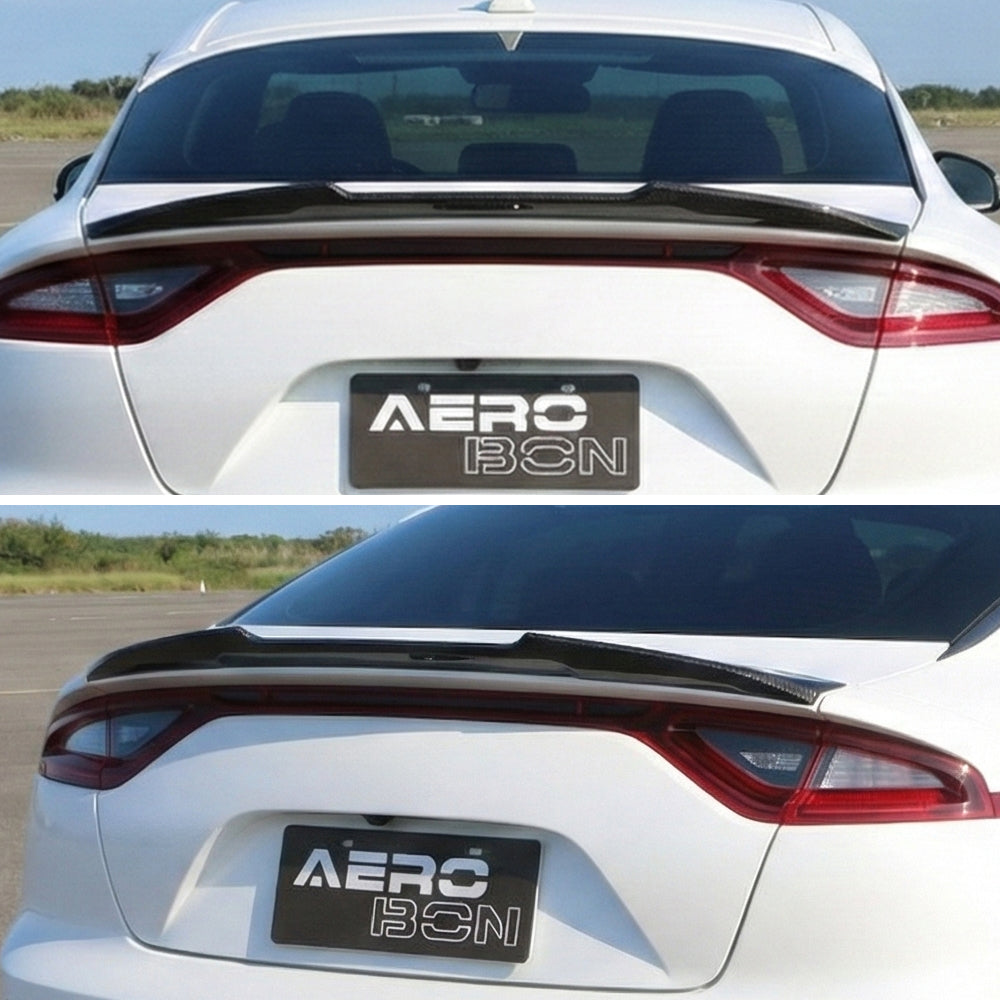 AeroBon Carbon Fiber Trunk Spoiler Kia Stinger (2018-2023) H - installed - rear view