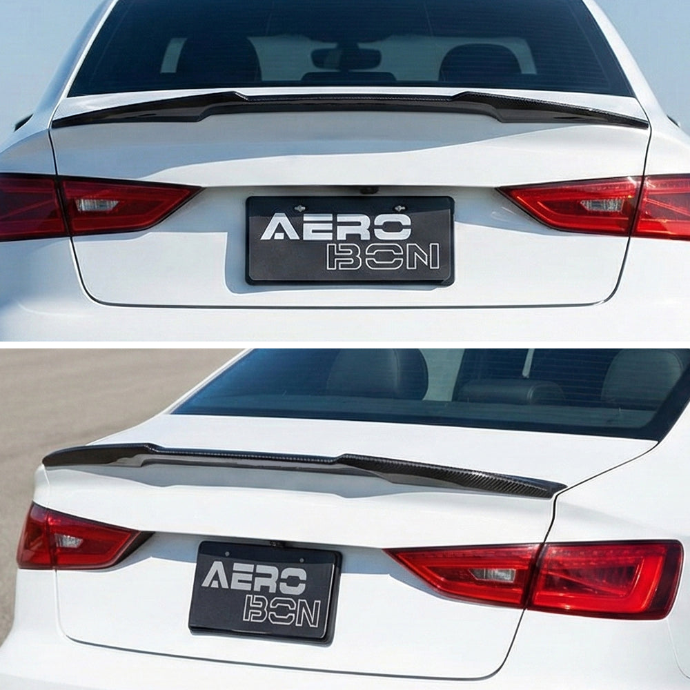 AeroBon Real Carbon Fiber Trunk Spoiler Compatible with 2014-2020 Audi A3 S3 RS3 Spoiler 8V Sedan Rear Spoiler (MV Style) Motorsport Version