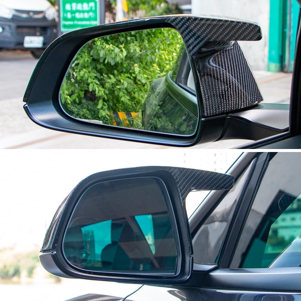 AeroBon Real Carbon Fiber Mirror Cap Covers Compatible with 2017-2026 Tesla Model 3 Mirror Caps (Replacement Style)