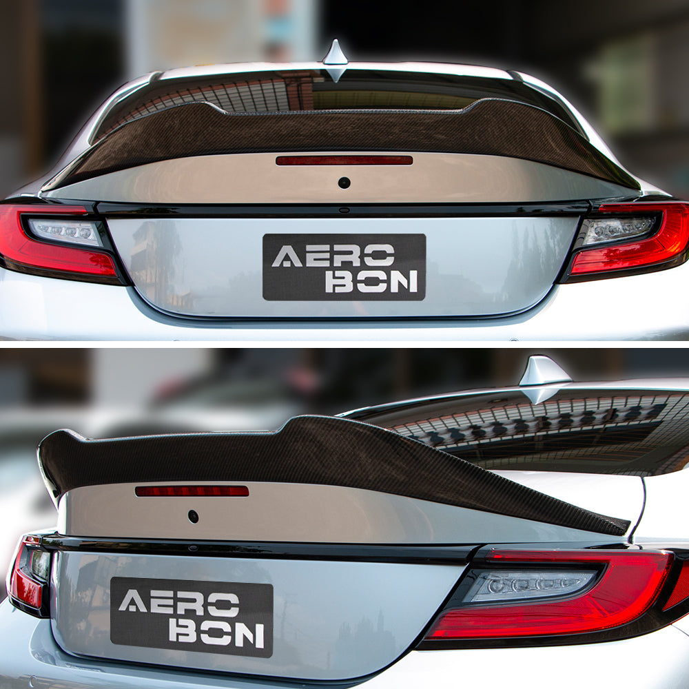 AeroBon Real Carbon Fiber Trunk Spoiler Compatible with 2022-2026 Toyota GR86 Spoiler, Subaru BRZ Spoiler (VE Style) Vortex Extension
