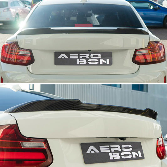 AeroBon CF Trunk Spoiler BMW 2 Series F22 / M2 F87 (2014-2021) CS - installed - rear view