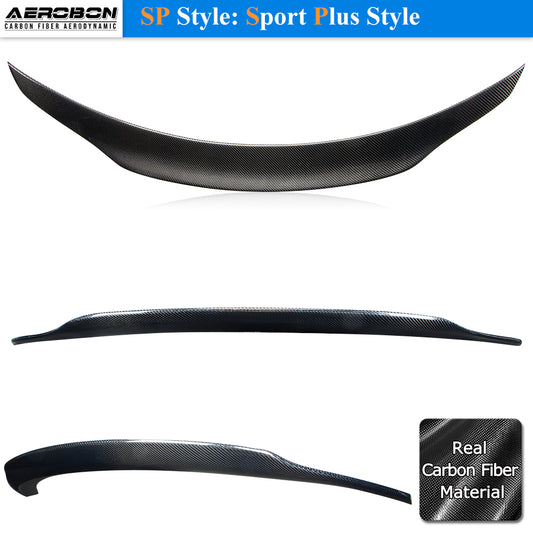 AeroBon Real Carbon Fiber Trunk Spoiler Compatible with 2017-2025 Alfa Romeo Giulia Sedan Rear Spoiler (SP Style) Sport Plus