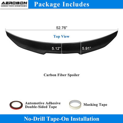 AeroBon Real Carbon Fiber Trunk Spoiler Compatible with 2023–2026 Honda Accord 11th Gen Rear Spoiler (H Style) High Kick