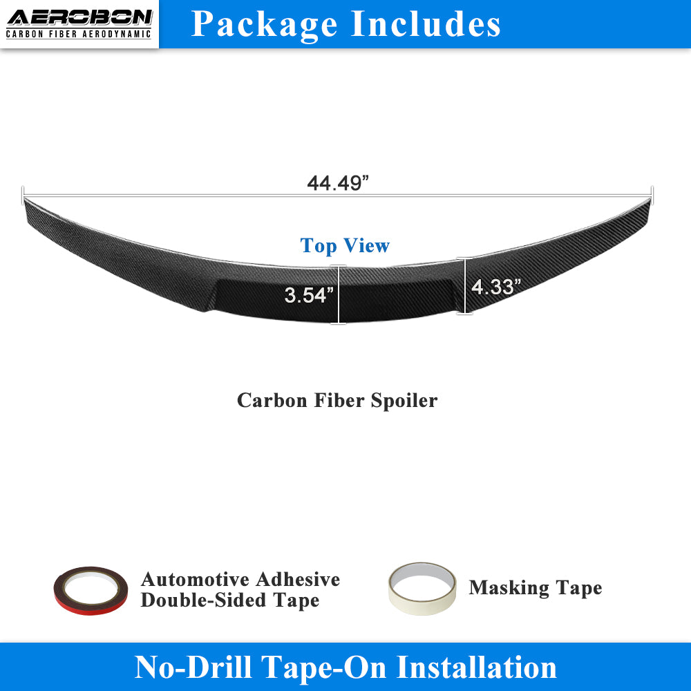 AeroBon Carbon Fiber Trunk Spoiler Kia Stinger (2018-2023) MV - top view