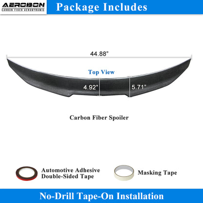 AeroBon Carbon Fiber Trunk Spoiler Kia Stinger (2018-2023) H - package contents & tape kit