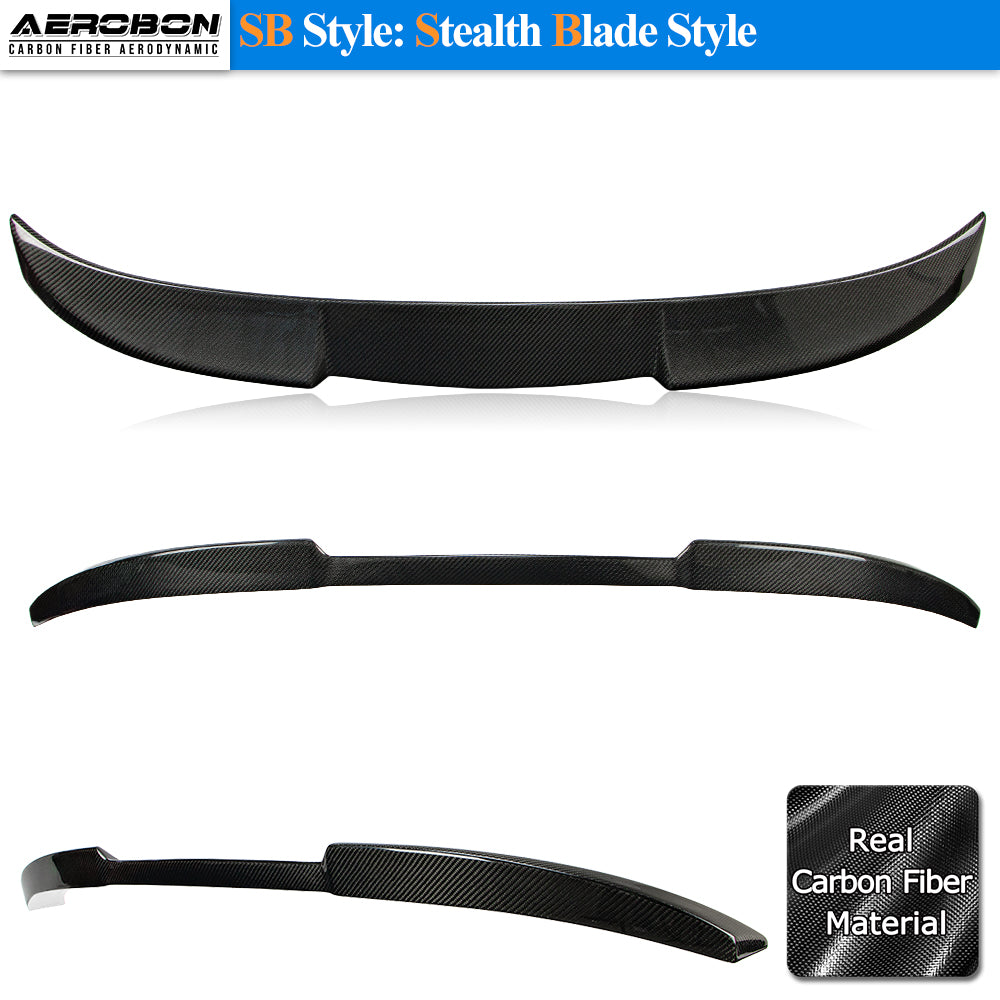 AeroBon Real Carbon Fiber Trunk Spoiler Compatible with 2022-2026 BMW 2 Series G42 Coupe and G87 M2 Spoiler SB style (Stealth Blade)