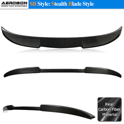 AeroBon Real Carbon Fiber Trunk Spoiler Compatible with 2022-2026 BMW 2 Series G42 Coupe and G87 M2 Spoiler SB style (Stealth Blade)