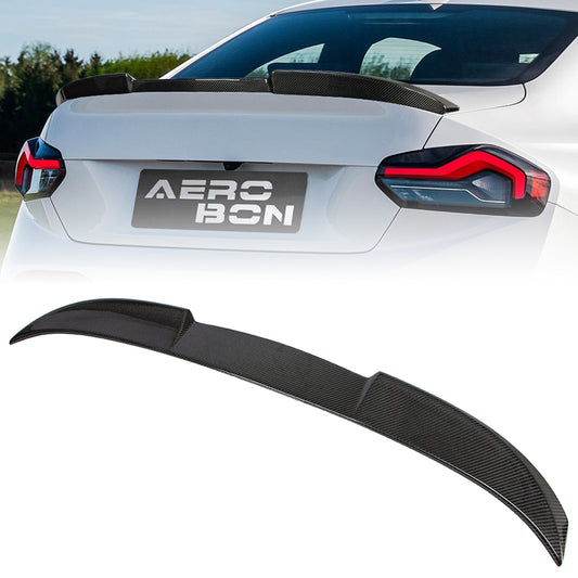AeroBon Real Carbon Fiber Trunk Spoiler Compatible with 2022-2026 BMW 2 Series G42 Coupe and G87 M2 Spoiler SB style (Stealth Blade)