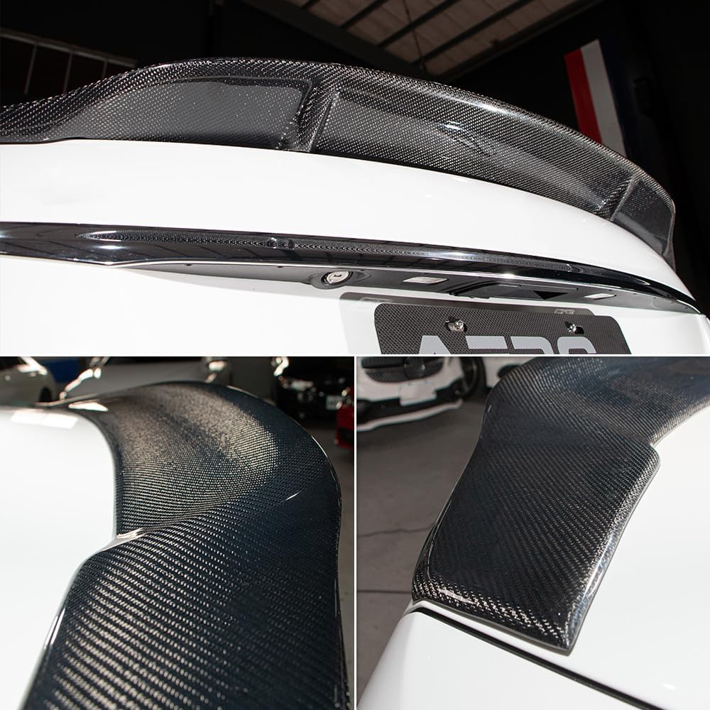 AeroBon Real Carbon Fiber Trunk Spoiler Compatible with 2013-2019 Mercedes CLA Class C117 W117 Sedan CLA200 CLA250 CLA45 Spoiler (RT Style) Race Tail