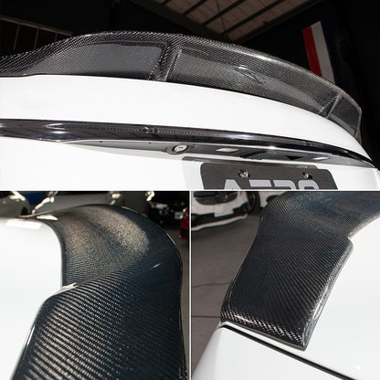 AeroBon Real Carbon Fiber Trunk Spoiler Compatible with 2013-2019 Mercedes CLA Class C117 W117 Sedan CLA200 CLA250 CLA45 Spoiler (RT Style) Race Tail