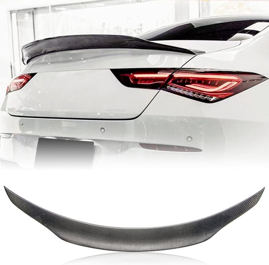 AeroBon Real Carbon Fiber Trunk Spoiler Compatible with 2020-2026 Mercedes CLA Class C118 Sedan Rear Spoiler